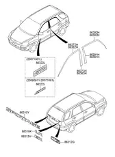 Наклейка рамки двери 863921F000 HYUNDAI