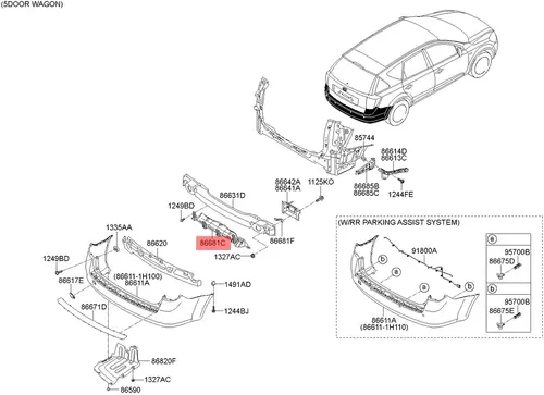 Hyundai/Kia,Кронштейн заднего бампера Ceed 86685-1H500 MOBIS