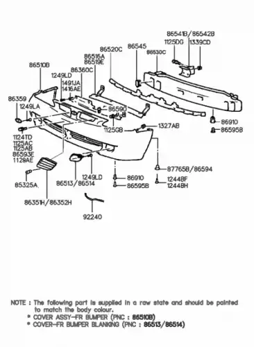 Решетка бампера HYUNDAI / KIA 8635229500