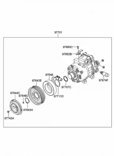 ДИСК МУФТЫ КОНДИЦИОНЕРА HYUNDAI 976442H040