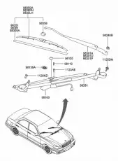 МОТОР СТЕКЛООЧИСТИТЕЛЯ 9811038500 HYUNDAI