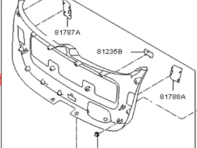 817502P000VA ВНУТРЕННЯЯ ПАНЕЛЬ БАГАЖНОЙ ДВЕРИ MOBIS