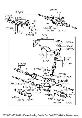 Ремкомплект рулевоой рейки 5779022A00 HYUNDAI