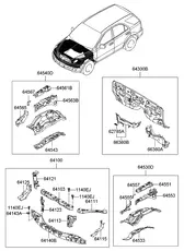 Панель передняя 641003E310 HYUNDAI