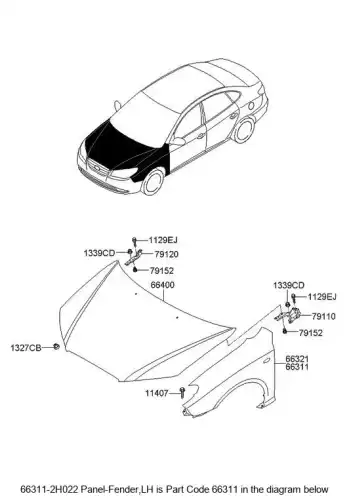 Крыло HYUNDAI / KIA 663112H022