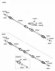 ПРИВОД ЛЕВЫЙ АКПП 495002S200 HYUNDAI