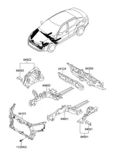 Панель крепления радиатора 641012T000 HYUNDAI