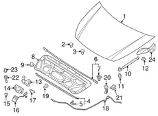 Капот 664004D010 HYUNDAI