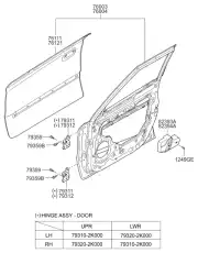 дверь 760032K010 KIA