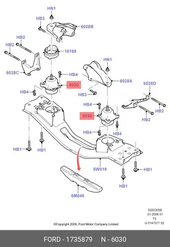 Подушка крепления двигателя FORD 1735879