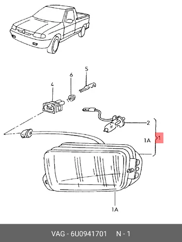 Фара противотуманная VAG 6U0 941 701