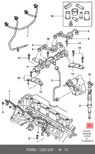 Кольцо уплотнительное форсунки FORD 1 201 247