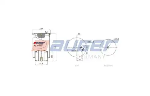 Пневмоподушка AUGER AU 344885-K