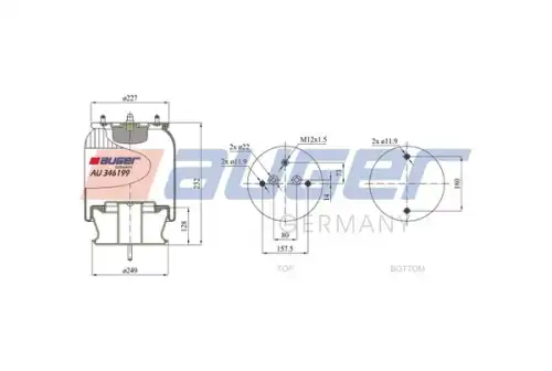 Пневмоподушка AUGER AU 346199-K