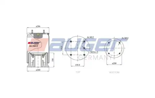 Пневмоподушка AUGER AU 34813-KP