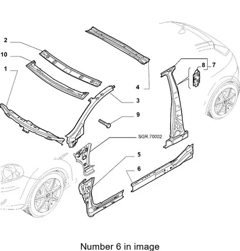 балка продольная кузова 51846678 FIAT