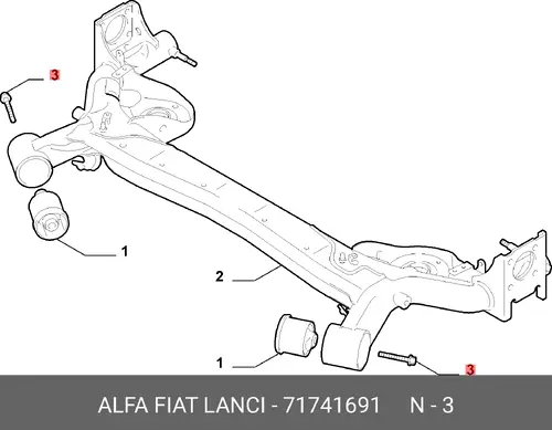 БОЛТ М12X115 71741691 FIAT