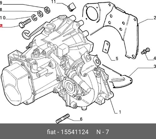  БОЛТ М12Х1.50-65 15541124 FIAT