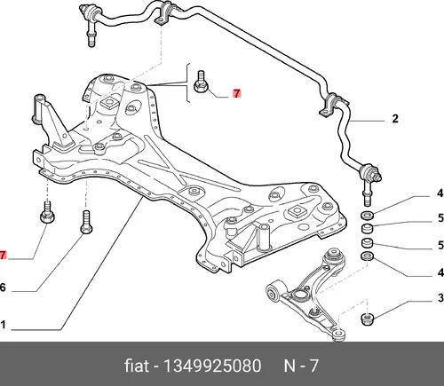  БОЛТ РЕССОРЫ 1349925080 FIAT