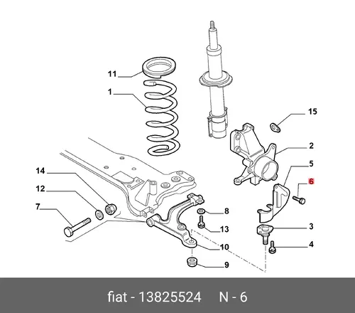  БОЛТ С ШАЙБОЙ 13825524 FIAT