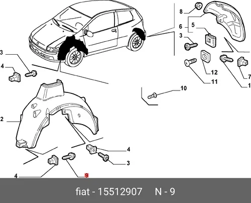 Болт 15512907 FIAT