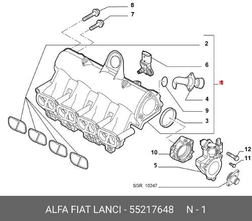 ВПУСКНОЙ КОЛЛЕКТОР 55217648 FIAT