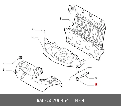 ГАЙКА М8 55206854 FIAT