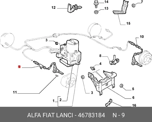Датчик ABS FIAT 46783184