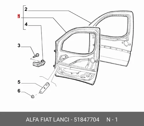 ДВЕРЬ 51847704 FIAT