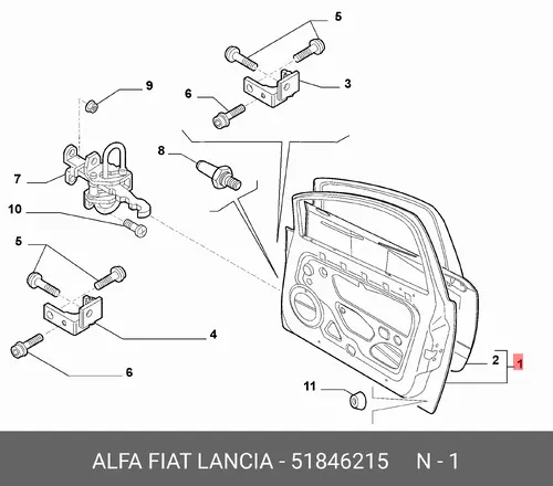 дверь 51846215 FIAT