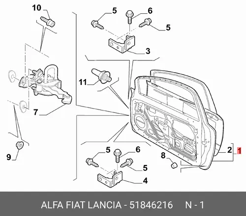 дверь 51846216 FIAT