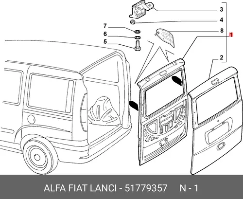  ДВЕРЬ БАГАЖНИКА 51779357 FIAT
