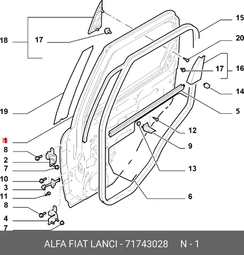 дверь боковая 71743028 FIAT