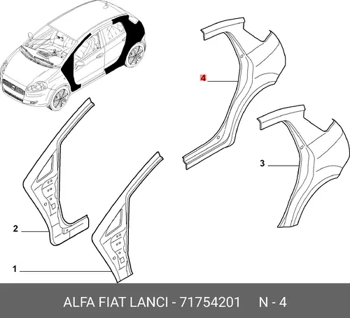 Крыло FIAT 71754201