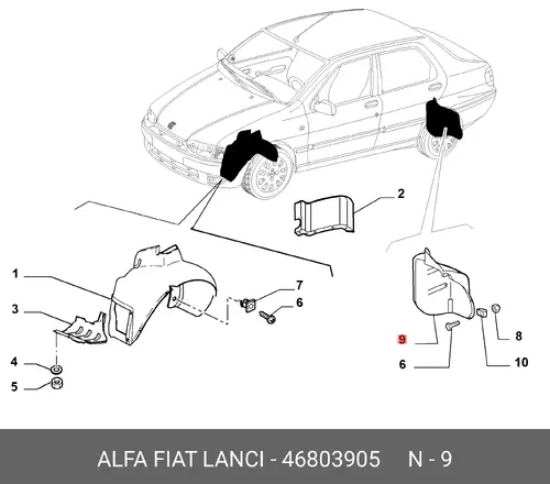 Подкрылок FIAT 46803905