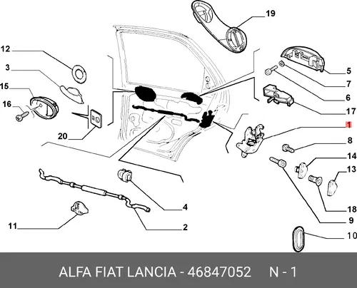 ЗАМОК ДВЕРИ 46847052 FIAT