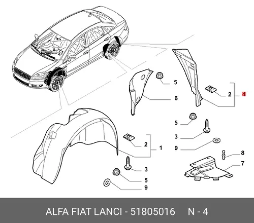 Подкрылок FIAT 51805016