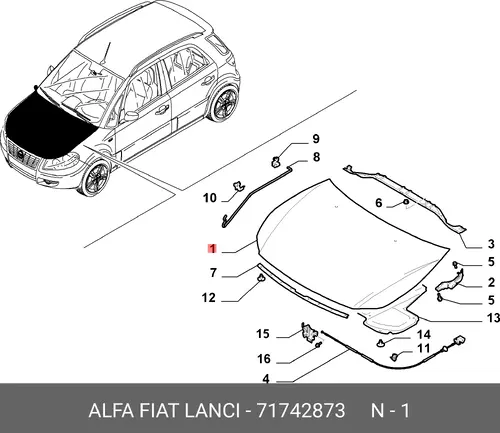 КАПОТ 71742873 FIAT