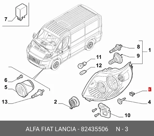 КЛИПСА КРЕПЛЕНИЯ 82435506 FIAT