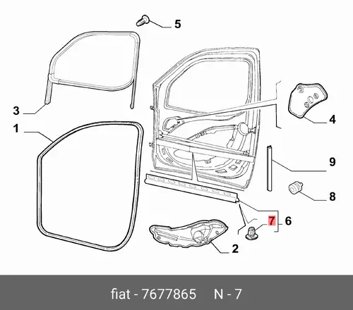 КЛИПСА КРЕПЛЕНИЯ 7677865 FIAT