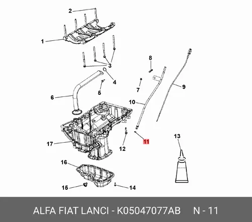 КОЛЬЦО УПЛОТНИТЕЛЬНОЕ K05047077AB FIAT