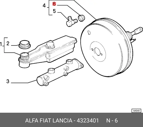 Кольцо уплотнительное автомобильное FIAT 4323401