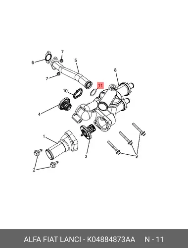 КОЛЬЦО УПЛОТНИТЕЛЬНОЕ K04884873AA FIAT