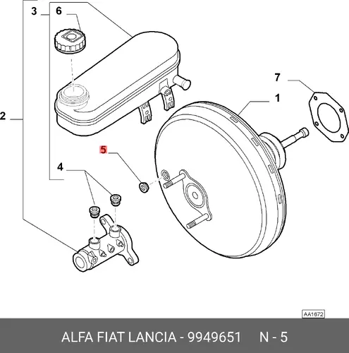 кольцо уплотнительное 9949651 FIAT