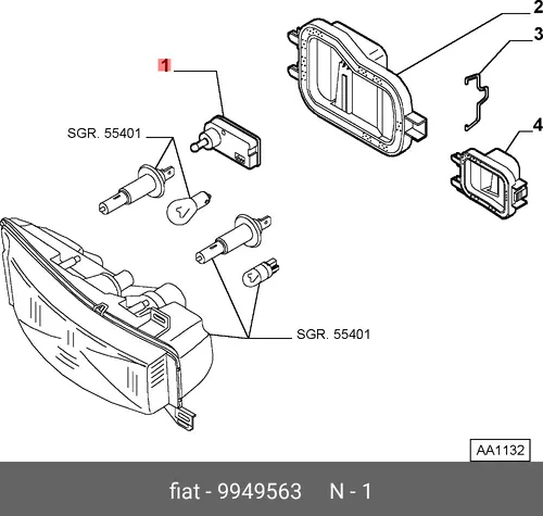 Корректор 9949563 FIAT