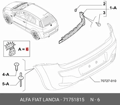 крепление бампера (комплект) 71751815 FIAT