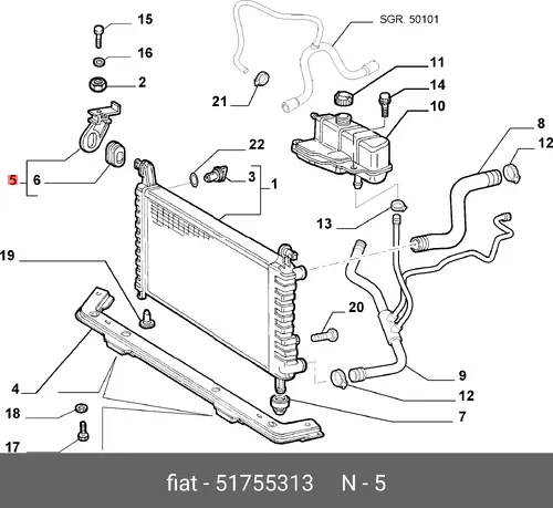 КРЕПЛЕНИЕ РАДИАТОРА 51755313 FIAT