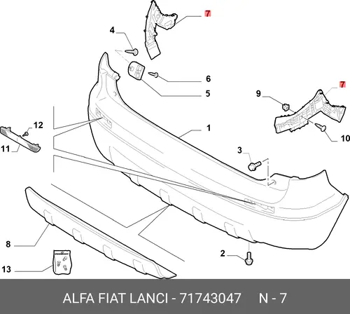 КРОНШТЕЙН БАМПЕРА 71743047 FIAT