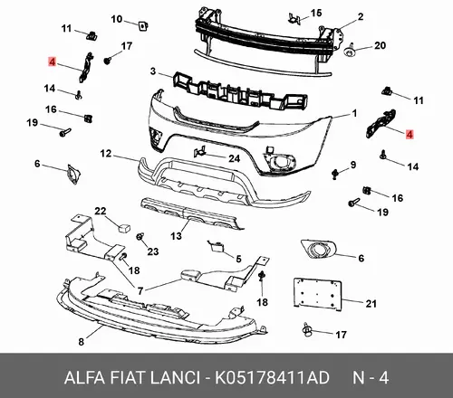  КРОНШТЕЙН БАМПЕРА K05178411AD FIAT