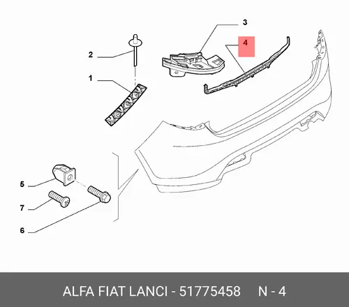 КРОНШТЕЙН БАМПЕРА 51775458 FIAT
